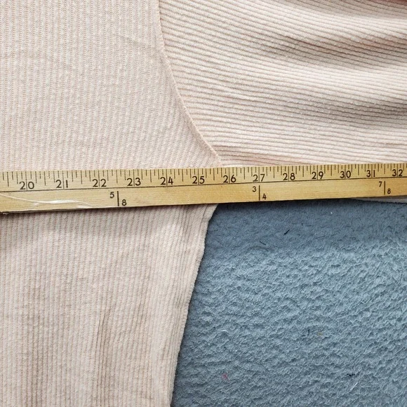 We The‎ Free Sweatshirt Womens Small Tan Ribbed Cuff & Hem Boat Neck Pullover - Picture 5 of 8